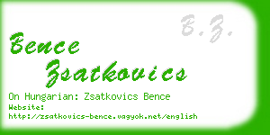 bence zsatkovics business card